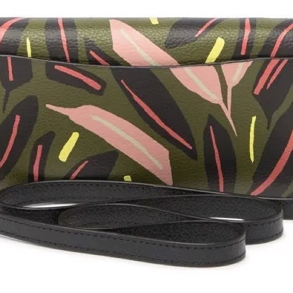 NEW Kate Spade Eva Green and Pink Patterned Crossbody
